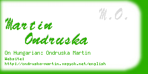 martin ondruska business card